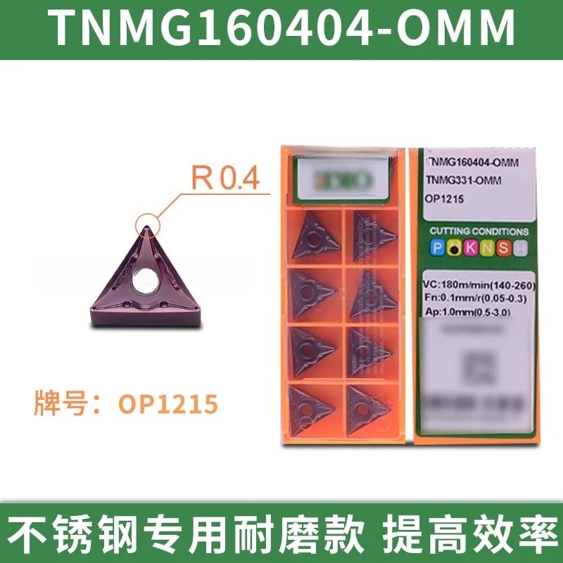 Pastilha de metal duro OKE TNMG160404L/08R para torno, ferramenta de torneamento triangular, cabeçote de corte ZC em aço inoxidável OP1215, peças para torno