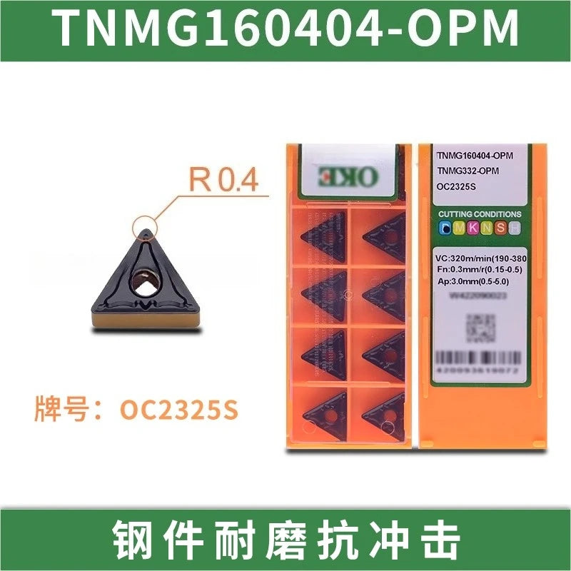Pastilha de metal duro OKE TNMG160404L/08R para torno, ferramenta de torneamento triangular, cabeçote de corte ZC em aço inoxidável OP1215, peças para torno