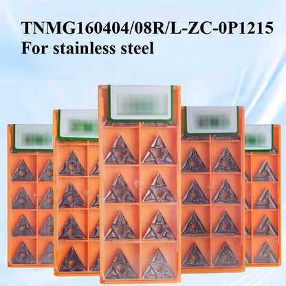 Pastilha de metal duro OKE TNMG160404L/08R para torno, ferramenta de torneamento triangular, cabeçote de corte ZC em aço inoxidável OP1215, peças para torno